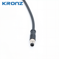 Prise d'alimentation industrielle KRONZ M8 à 3 broches, codée A, étanche IP67, avec câble de capteur en PVC pré-moulé de 1 m pour systèmes industriels et d'automatisation