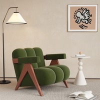 Chaise en bois moderne de luxe à bras vertical simple pour le salon, la chambre à coucher, les loisirs paresseux légers avec table de balcon et 2 chaises