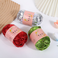 100% fil de polyester Faux cuir magique couleur métallique fil à tricoter à la main pour chaussettes à tricoter en fil