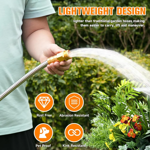 Rallonge de tuyau d'arrosage <span class=keywords><strong>courte</strong></span> en acier inoxydable 304, durable, flexible et anticorrosion, vente en gros directe usine - Product Image 4