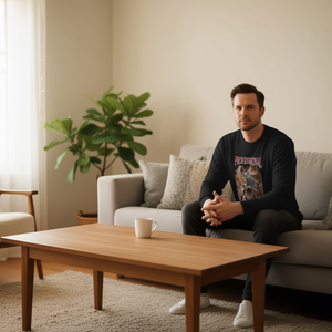 T-shirt a maniche lunghe professionale con stampa digitale, girocollo, unisex per adulti, con meme gatto divertente - Product Image 3