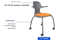 Chaise d'entraînement scolaire en plastique réglable en hauteur avec tablette intégrée, siège rembourré, base de rangement et roulettes pour salles de classe universitaires intelligentes