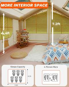 Tente gonflable de camping de glamping d'OEM tentes extérieures de cabine de toile de coton de polyester faciles à installer - Product Image 2