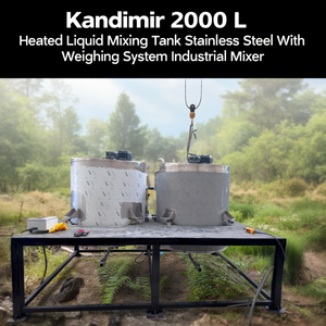 Cuve de mélange de liquides chauffée Kandemir 2000 L en acier inoxydable avec système de pesage, mélangeur industriel - Product Image 3