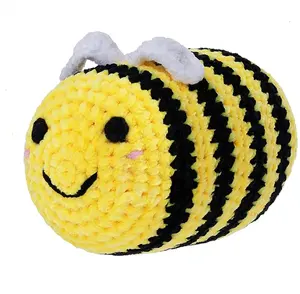 手工钩针蜜蜂填充动物，大黄蜂装饰的可爱毛绒，蜜蜂装饰的大黄蜂玩具