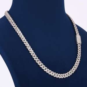 Collier en argent sterling 925 avec diamant cultivé en laboratoire, design classique moderne de luxe, élégant, unisexe, cadeau de mariage, bijoux - Product Image 4