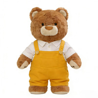 Ours en peluche personnalisé marron avec salopette – Jouet en peluche mignon et personnalisable