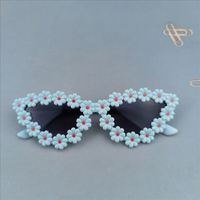 Lunettes de soleil pour enfants tendance, style vintage rétro, œil de chat, lunettes de soleil pour bébés filles, lunettes de soleil pour enfants avec fleur de marguerite
