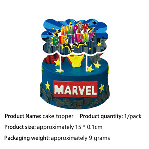 Màu xanh thành phố anh hùng siêu anh hùng bữa tiệc sinh nhật Nguồn cung cấp Bộ đồ ăn dùng một lần tấm giấy Khăn trải bàn biểu ngữ siêu anh hùng bên trang trí - Product Image 5