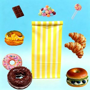 Papel Kraft Blanco Desechable, Reciclable, Ecológico y de Grado Alimenticio, Impreso Personalizado, para Empacar Pizza, Palomitas, Papas Fritas, Leche, Sushi - Product Image 1