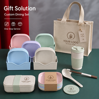 Ensemble de 5 assiettes à dîner en paille de blé incassables et réutilisables, sans BPA, compatibles micro-ondes/lave-vaisselle