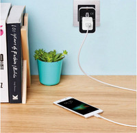 Cargador de teléfono Dual USB 2.1A de acero inoxidable con enchufe mundial EU UK US AU y 2 puertos de salida EU UK US AU