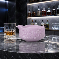 Ensemble de thé en porcelaine rose écologique 7 pièces avec cuillère en bambou, bol Chawan et logo personnalisé – Coffret cadeau pour usine