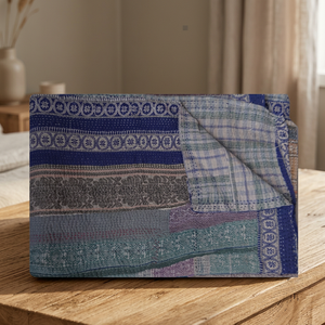 Wholesale One Of Kind Sari Patchwork <b>Vintage</b> Kantha Hand Embroidery Indian Bengali Gudri - Product Image 2