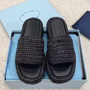 Sandalias Planas de Paja de Diseño de Lujo, Pantuflas de Alta Calidad para Hombre, Pantuflas Deportivas para Mujer, Zapatos Casuales para Caminar al Aire Libre para Hombre y Mujer - Product Image 1