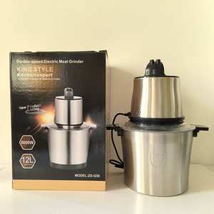 Hachoir à viande en acier inoxydable pour la maison, mélangeur 12L, machine à piler le fufu et l'igname, hachoir à viande électrique, moteur en cuivre pur 2000W - Product Image 1