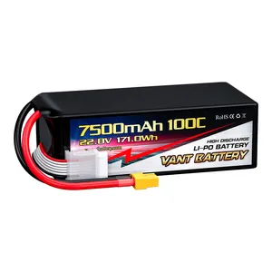 UAV High Voltage HV Lipo Battery Drone Battery 22.8V 6S 7500mAh 100C XT60 Semi Solid State LIPO Battery Packs For UAV Drone