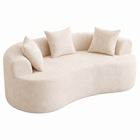 Canapés modulaires incurvés écologiques modernes avec revêtement en chenille et dossier rembourré en tissu pour petit appartement, salon, villa, hôtel