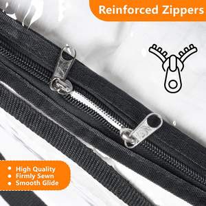 4 packs de sacs de rangement transparents pour vêtements, sac de rangement pour couvertures en vinyle avec fermeture à glissière robuste, - Product Image 5