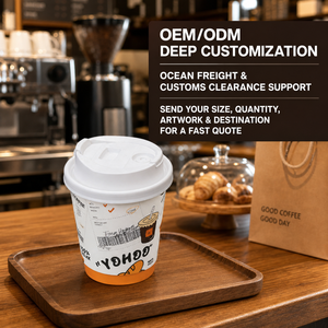 Tazze <span class=keywords><strong>da</strong></span> Caffè in Carta a Doppia Parete con Icone Disegnate a Mano e Logo Personalizzato per Servizio Asporto di Caffè e Panetteria - Product Image 1