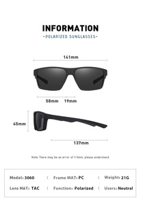 Éxito <span class=keywords><strong>de</strong></span> Ventas Gafas <span class=keywords><strong>de</strong></span> <span class=keywords><strong>Sol</strong></span> Polarizadas Deportivas Cuadradas para Hombre y <span class=keywords><strong>Mujer</strong></span> con Logo Personalizado para Regalo y Exteriores - Product Image 2