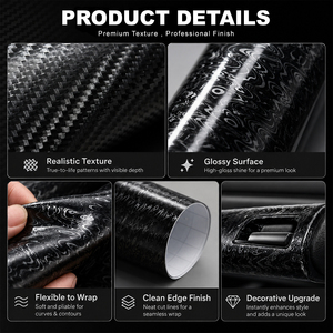 Vinilo <span class=keywords><strong>3D</strong></span> <span class=keywords><strong>de</strong></span> <span class=keywords><strong>Fibra</strong></span> <span class=keywords><strong>de</strong></span> <span class=keywords><strong>Carbono</strong></span> CARBINS para Envoltura <span class=keywords><strong>de</strong></span> Autos, Película <span class=keywords><strong>de</strong></span> <span class=keywords><strong>Carbono</strong></span> Antiarañazos para Panel Interior <span class=keywords><strong>de</strong></span> Puerta, Carrocería, Espejo Retrovisor y Alerón Trasero - Product Image 5