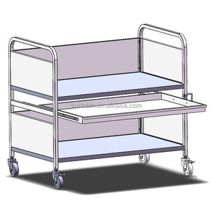 Chariot de service alimentaire en acier inoxydable avec séparateurs extensibles réglables, chariot de rangement multi-compartiments pour restaurant et cuisine - Product Image 3