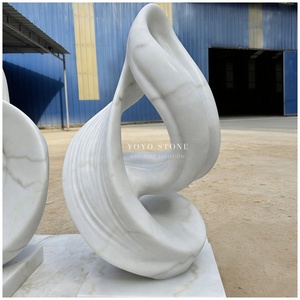 <span class=keywords><strong>Escultura</strong></span> Abstracta de Mármol Blanco Natural de Lujo, Estatua de Arte en <span class=keywords><strong>Piedra</strong></span> Contemporánea Hecha a Mano para Vestíbulo de Hotel, Villa y Decoración del Hogar - Product Image 2