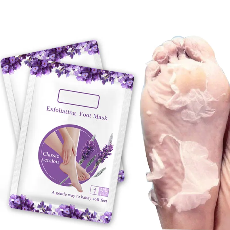 Private label Idratante Esfoliante Footmask Lavanda Piedi Peeling Piedi Maschera di Cura Della Pelle