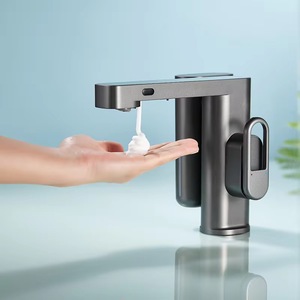 2 Trong 1 Sang Trọng Cảm Biến Xà Phòng Dispenser Cảm Biến Lưu Vực Chậu Rửa Cảm Ứng Kỹ Thuật Số Nước Tap Phòng Tắm Bồn Rửa Nóng Lạnh Vòi Nước - Product Image 2