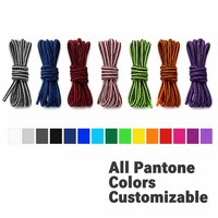 Lacets ronds bicolores en polyester de marque YST en gros, couleurs vives mélangées pour baskets et chaussures de course, en vrac, OEM ODM