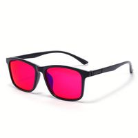 Lunettes de jeu carrées unisexe vintage 2025 pour un meilleur sommeil et une réduction de la fatigue oculaire, lunettes anti-lumière bleue à 99 % avec verres teintés rouge