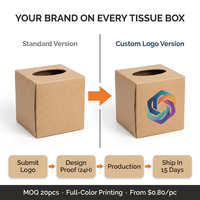 Suporte Personalizado para Caixa de Lenços de Papel Kraft - Cesto de Armazenamento Multiuso Impermeável com Impressão de Logotipo para Uso em Sala de Estar e Restaurante