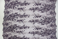 2021 nouveau Stock violet brodé à la main Tulle dentelle nigérian dentelle bordure lacets avec paillettes et perles HY1545
