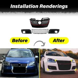 Pour Golf MK5 Gli 2006 2007 2009 Grille d'admission d'air du pare-chocs avant, couvercle de protection du radiateur, pièces automobiles - Product Image 2