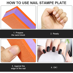 Outil à ongles papier de verre double face bloc de tampon à ongles éponge orange douce lime à ongles - Product Image 4