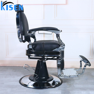 Kisen Luxury PU Leather Heavy-Duty Folding Barber Chair Professional Hydraulic Pump <b>Adjustable</b> <b>Footrest</b> Eco-Friendly Living Room - Product Image 3