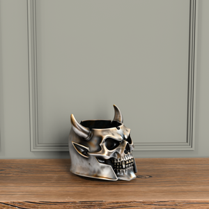 Asbak tengkorak Resin kustom rahasia dengan tanduk Aksesori merokok prototipe cepat untuk persediaan pabrik Bar & Klub OEM ODM - Product Image 4