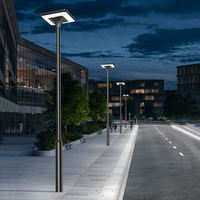Lampe solaire tout-en-un LED commerciale CE efficace 50W pour rue et jardin, télécommande, rechargeable, étanche, 6000K, en fonte