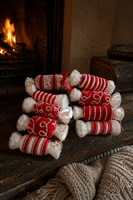 Juego de Adornos Navideños con Cuentas en Forma de Caramelo, Rayas Rojas y Blancas, Estilo Bastón Festivo, Decoraciones Colgantes para Árbol, Hogar y Fiestas