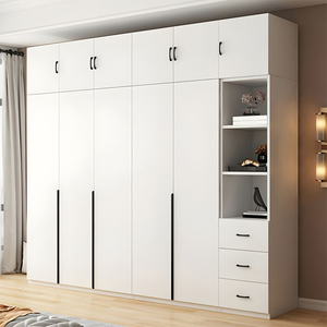 JEROME meuble moderne et classique pour chambre à coucher armoire à vêtements belle armoire haute en bois MDF blanc - Product Image 3