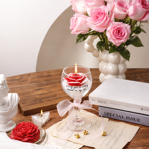 Boîte cadeau de bougie parfumée en forme de gobelet à rose de luxe, ornement élégant pour les cadeaux d'anniversaire, de mariage et de pendaison de crémaillère - Product Image 4