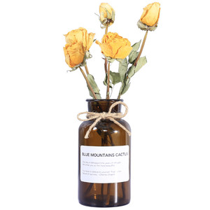 Bouteille de vases en verre ambré vintage à large bouche transparente bon marché avec bouchons en liège couvercles 30ml 60ml 125ml 250ml 500ml 1000ml - Product Image 3