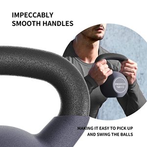 Kettlebell de neopreno para gimnasio en casa, logo personalizado negro duradero, 16kg, levantamiento de potencia usado - Product Image 2