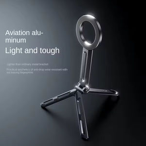 Support de tableau de bord pour téléphone portable, trépied flexible, pliable, magnétique, en alliage d'aluminium, hauteur réglable, déclencheur automatique, portable - Product Image 6