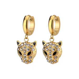 Creative Design Money Leopard Dangle Earrings with Cubic Zirconia - Fashion Fine Jewelry Pendant Charms trendy earrings