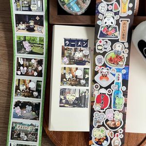 สติกเกอร์ม้วนลายการ์ตูนมาชิ 1 ม้วน วัสดุ DIY น่ารัก ทำมือ ตกแต่งสมุดบันทึก ลายโบราณยามเช้า สำหรับงานคอลลาจ - Product Image 4
