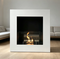 Table de jardin extérieure en acier Corten avec foyer au gaz naturel, robuste, garantie 5 ans