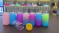 Offre Spéciale acrylique PP dégradé de couleur 16oz conteneur de boissons gazeuses en plastique durable bière Soda Libby tasses avec paille et couvercle