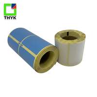 Etiqueta de Seguimiento de Códigos de Barras de PVC Anti-Ghosting THYK para Producción de Vidrio de Ventana Doble Plateado Low-E, 50x20mm, Plata Mate, 1000/Rollo
